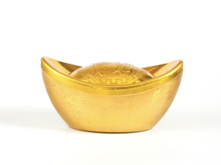 Chinese gold ingot has the same shape as jiaozi